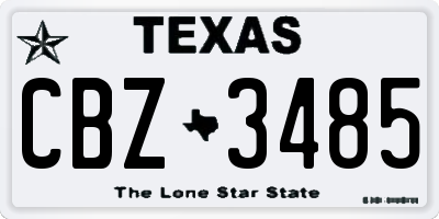 TX license plate CBZ3485