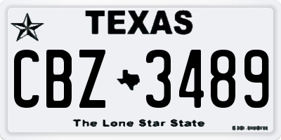 TX license plate CBZ3489