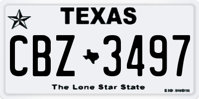 TX license plate CBZ3497