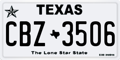 TX license plate CBZ3506