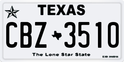 TX license plate CBZ3510