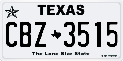 TX license plate CBZ3515