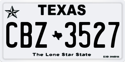 TX license plate CBZ3527