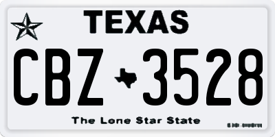 TX license plate CBZ3528