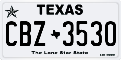 TX license plate CBZ3530