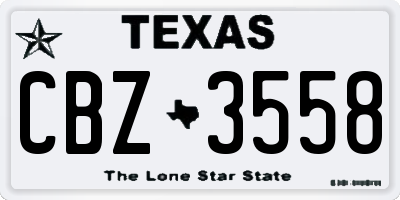 TX license plate CBZ3558