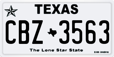 TX license plate CBZ3563