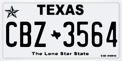 TX license plate CBZ3564