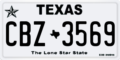 TX license plate CBZ3569