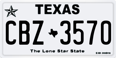 TX license plate CBZ3570