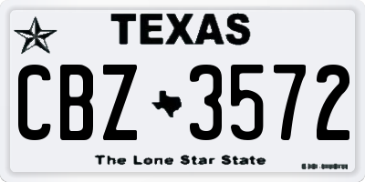 TX license plate CBZ3572