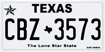 TX license plate CBZ3573
