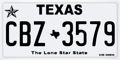 TX license plate CBZ3579