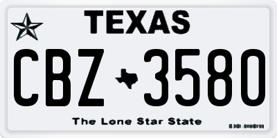 TX license plate CBZ3580