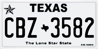 TX license plate CBZ3582