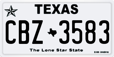 TX license plate CBZ3583