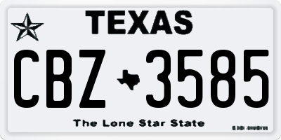 TX license plate CBZ3585