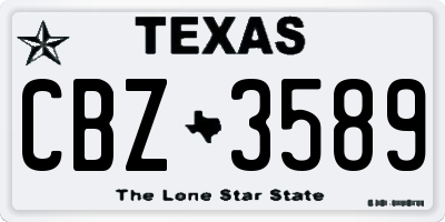 TX license plate CBZ3589