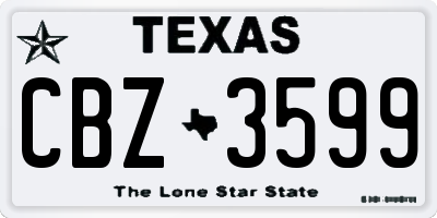 TX license plate CBZ3599
