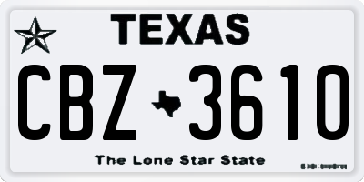 TX license plate CBZ3610