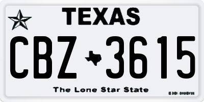 TX license plate CBZ3615