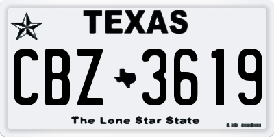 TX license plate CBZ3619