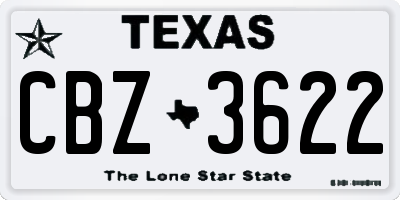 TX license plate CBZ3622