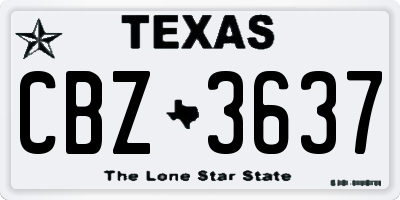 TX license plate CBZ3637