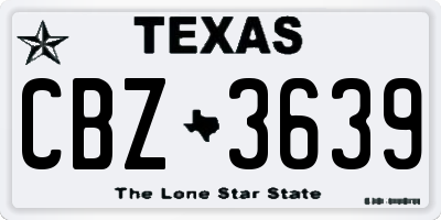 TX license plate CBZ3639