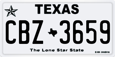 TX license plate CBZ3659