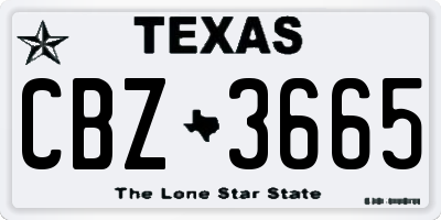 TX license plate CBZ3665