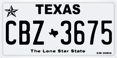 TX license plate CBZ3675