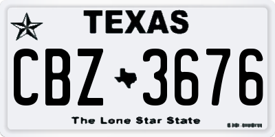 TX license plate CBZ3676