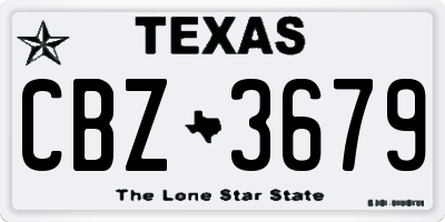 TX license plate CBZ3679