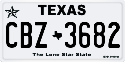 TX license plate CBZ3682