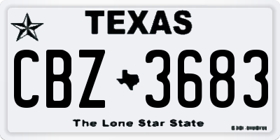 TX license plate CBZ3683