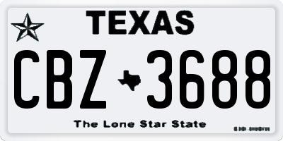 TX license plate CBZ3688