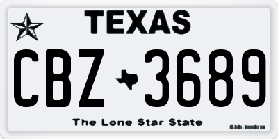 TX license plate CBZ3689