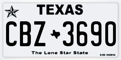 TX license plate CBZ3690