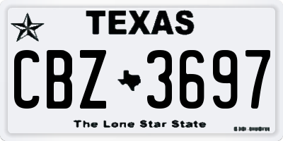 TX license plate CBZ3697