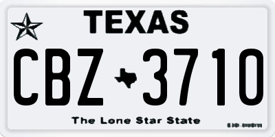 TX license plate CBZ3710