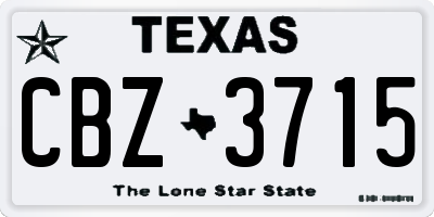 TX license plate CBZ3715