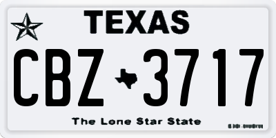 TX license plate CBZ3717