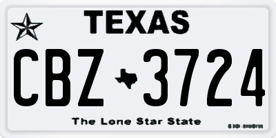 TX license plate CBZ3724