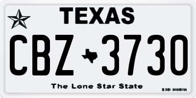 TX license plate CBZ3730