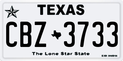 TX license plate CBZ3733