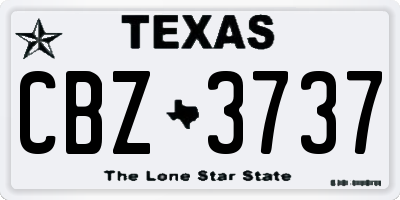TX license plate CBZ3737