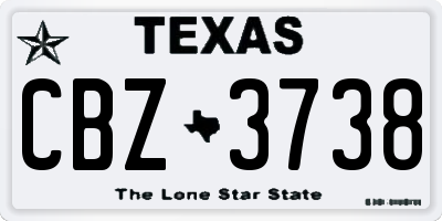 TX license plate CBZ3738