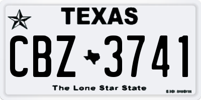 TX license plate CBZ3741