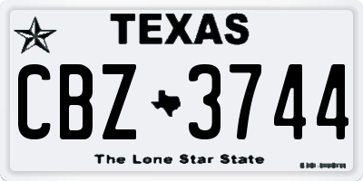 TX license plate CBZ3744